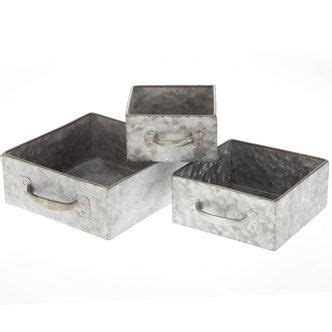 galvanized metal square storage box